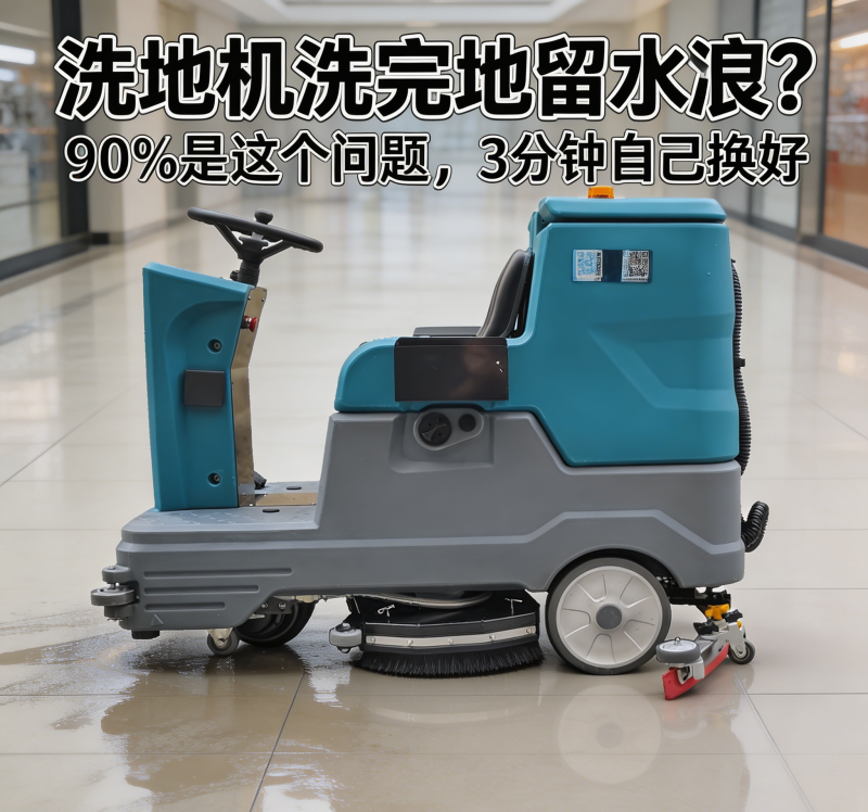 洗地机洗完地留水痕？90%是这个问题，3分钟自己换好